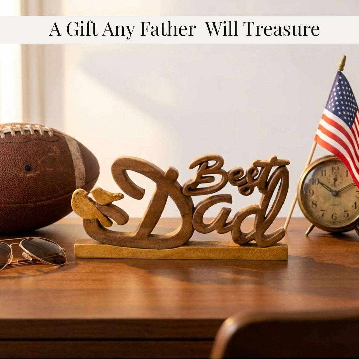 Wooden Dad Plaque – Ellynn Greatest Dad, Acacia