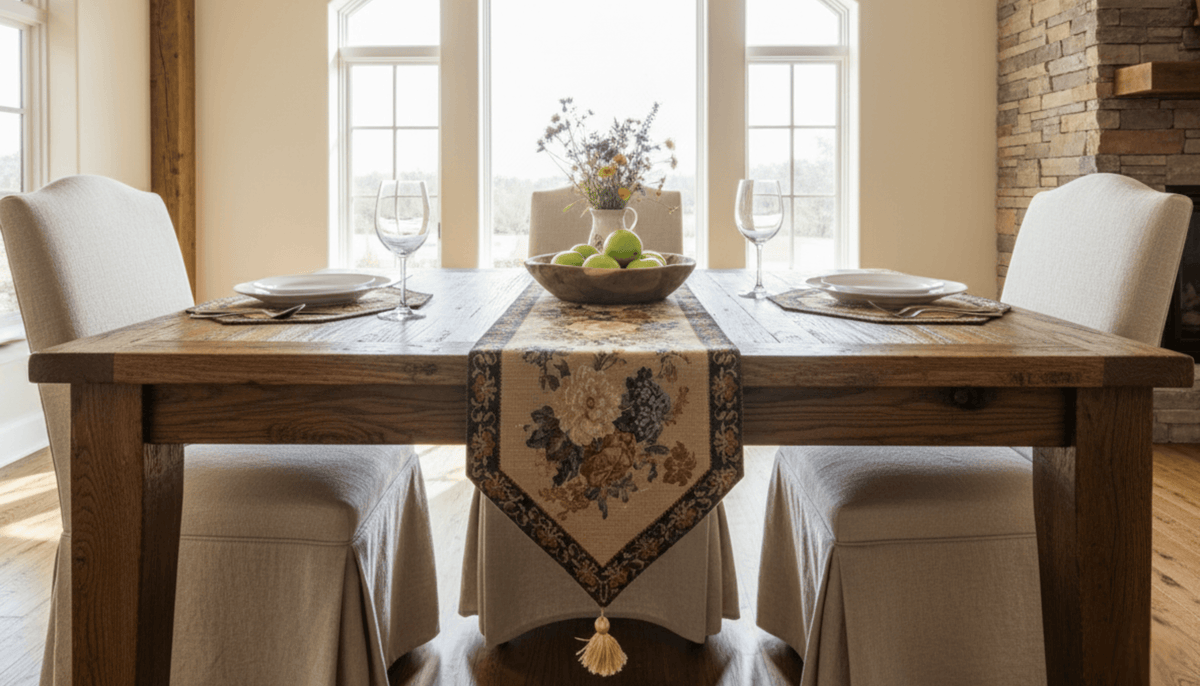 Tache Colorful Country Rustic Floral Morning Awakening Table Runner (3089B)