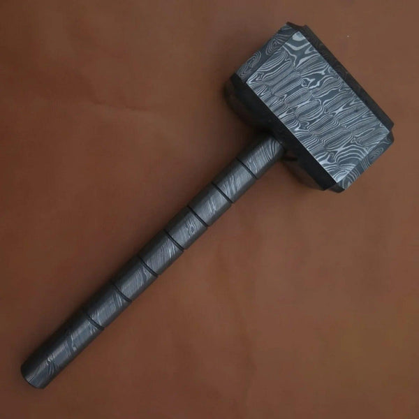 Mjölnir Handmade Forged Damascus Steel Hammer - Gifts for You 'n Me