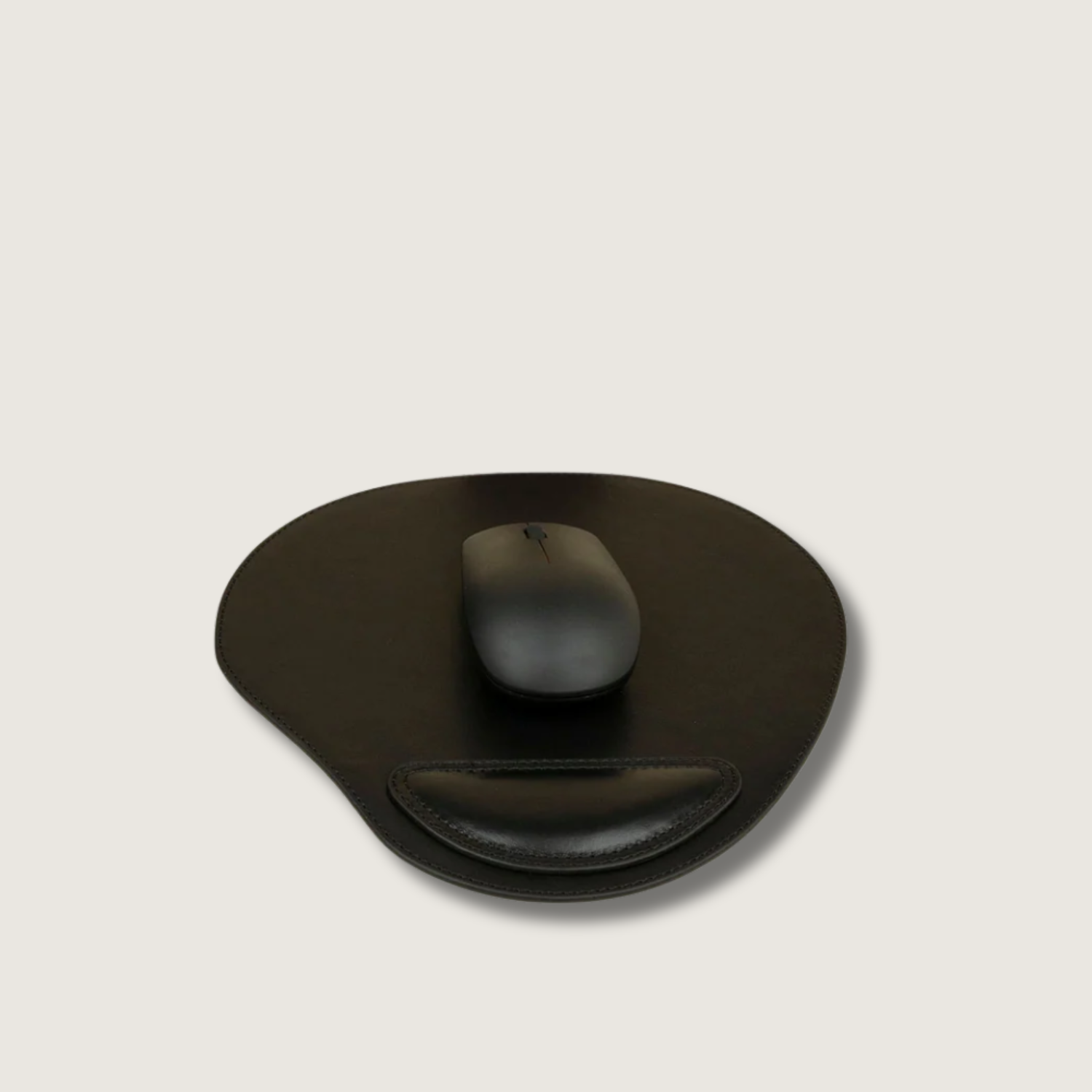 Ergonomic Leather Mouse Pad with Wrist Support - Black - Portland