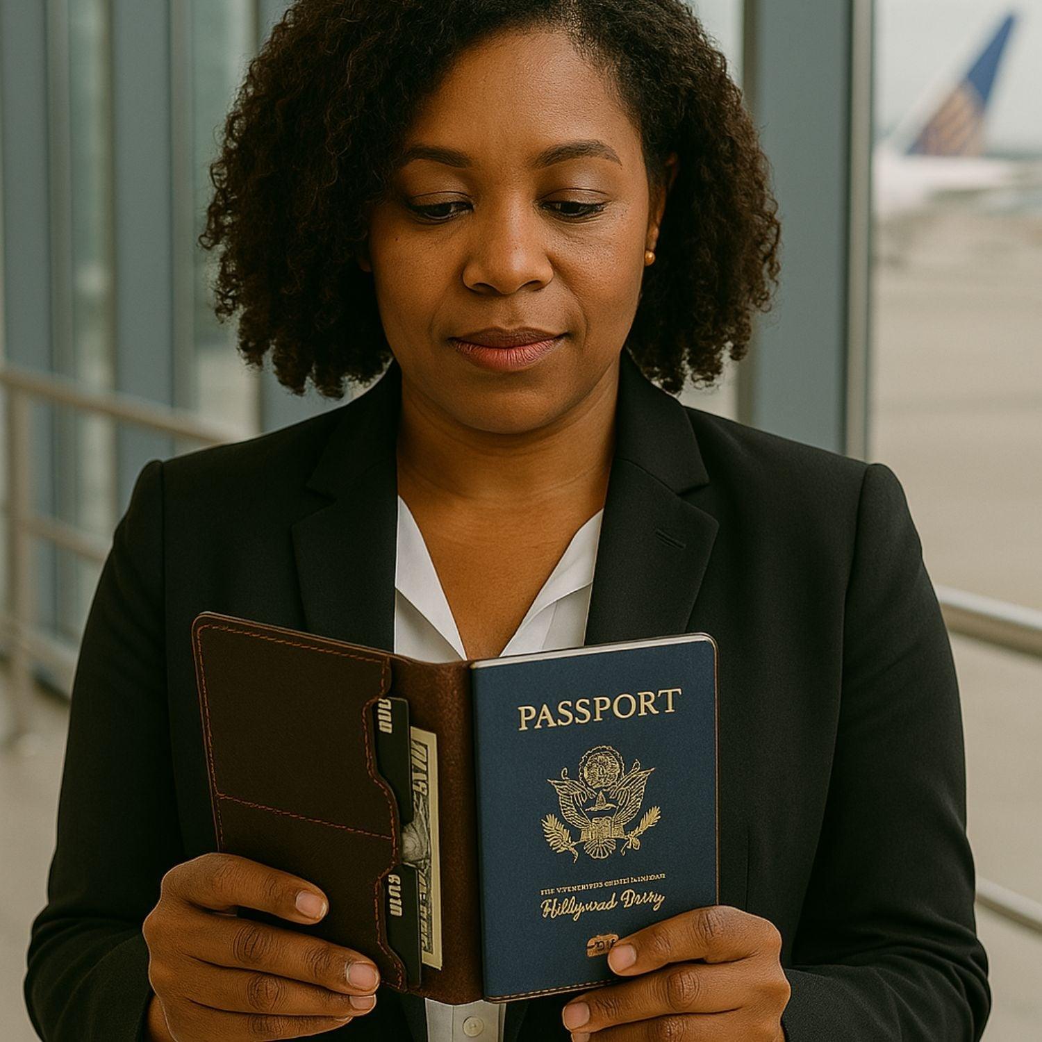 Leather Passport Holder - Dark Brown - Milan
