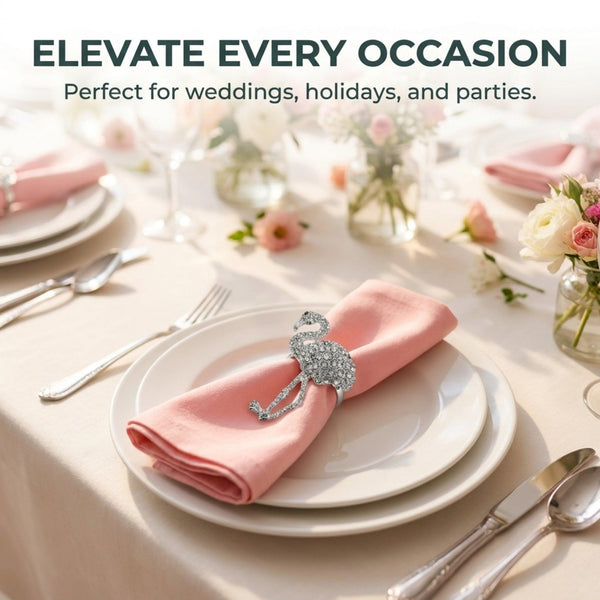 Silver Flamingo Napkin Rings – Tropical Charm