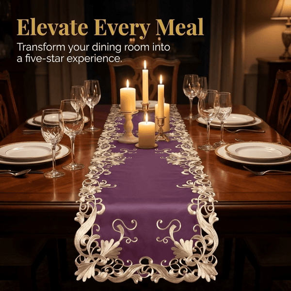Purple Table Runner – Petal Amethyst, 14x108 Inch