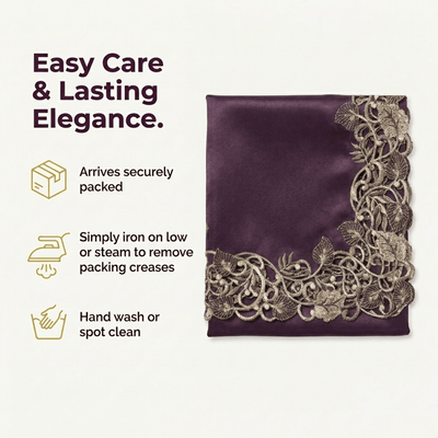Purple Gold Table Runner – Velvet Plum, 14x108 Inch