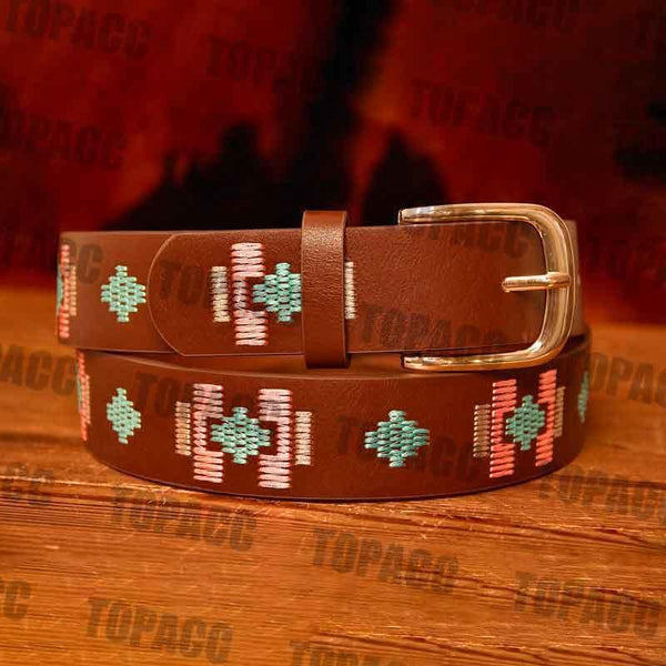TOPACC Western Embroidery Belts for Women Men Cowgirl Cowboy Country Fashion Belt for Jeans Pants Girls - Gifts for You 'n Me