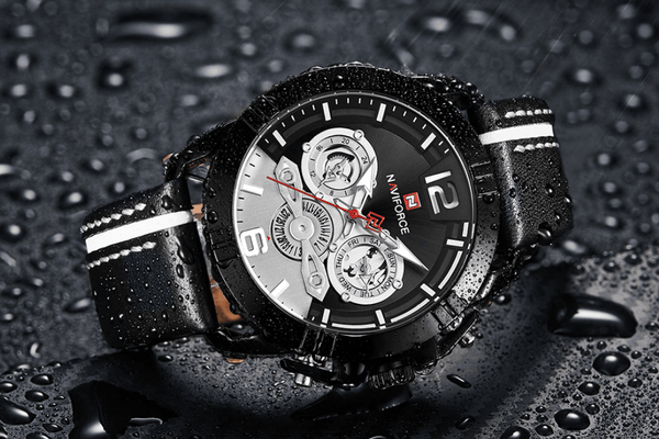 Waterproof  Quartz  Man Leather Sport Wrist Watch  Luxury Unique Design Perfect Gift