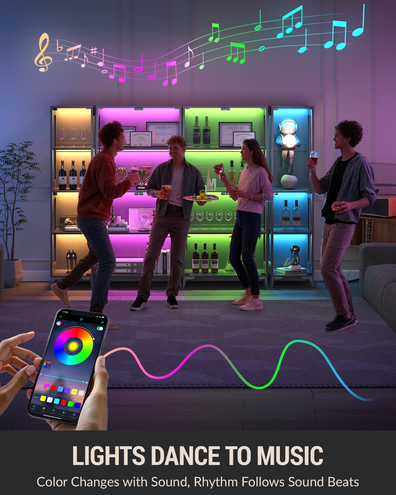 Glass Display Cabinet 15.75in*13.78in*66.73in