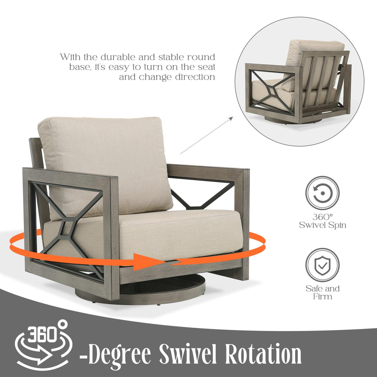 Marindo 5-Person Aluminum Patio Swivel Seating Set