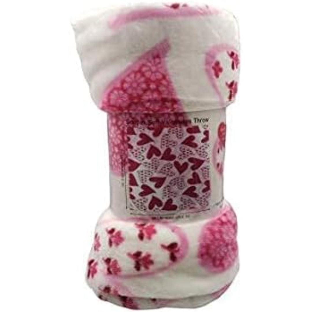 Valentine's Day Heart-Themed Throw Blanket – Ultra Plush, Soft, Cozy, and Luxurious Fleece, 50
