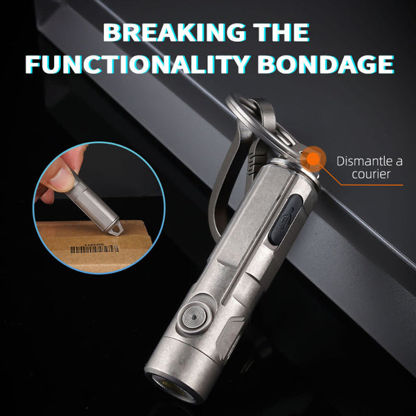 Tri Color Titanium Alloy LED Flashlight Pocket EDC Rechargeable Small Powerful Flashlight High Lumens Wautton Outdoor Gear