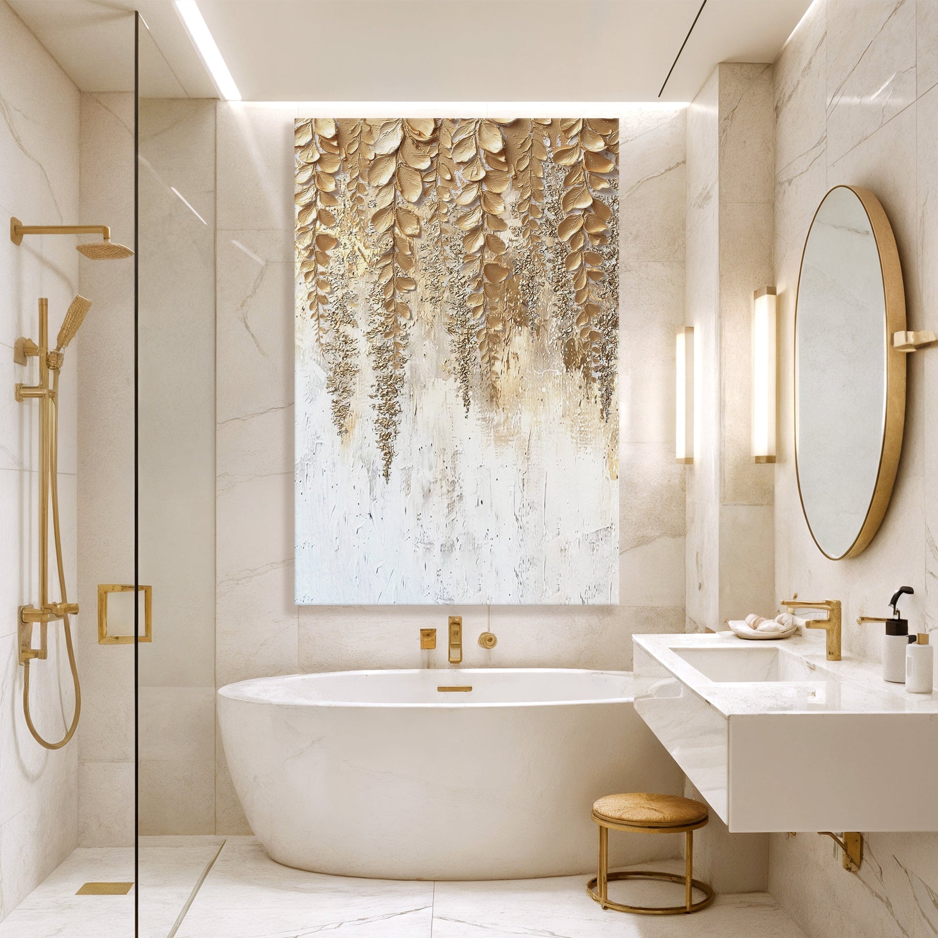 Golden Wisteria Wall Art Tailored Canvases