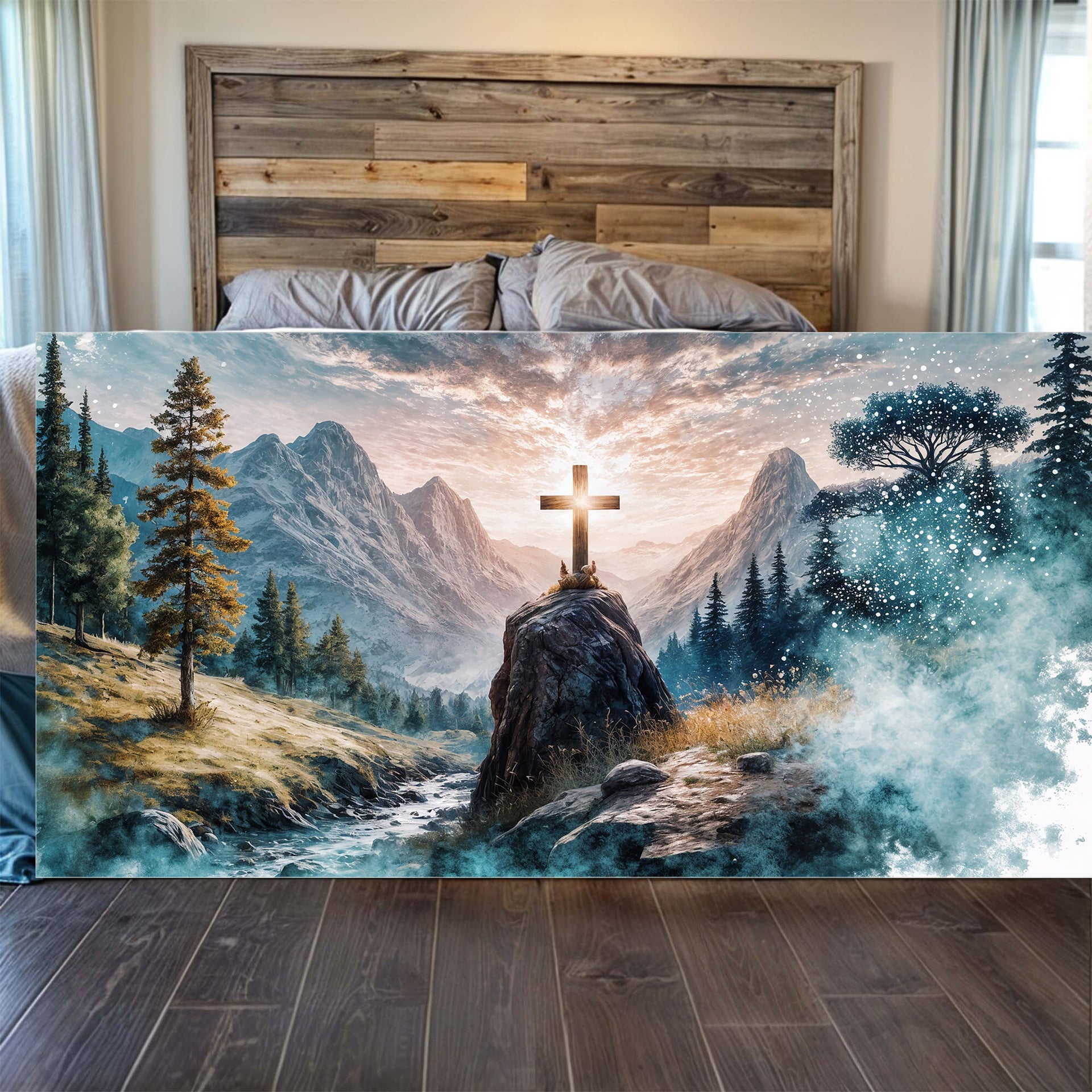 Cross On A Hill Faith Wall Art