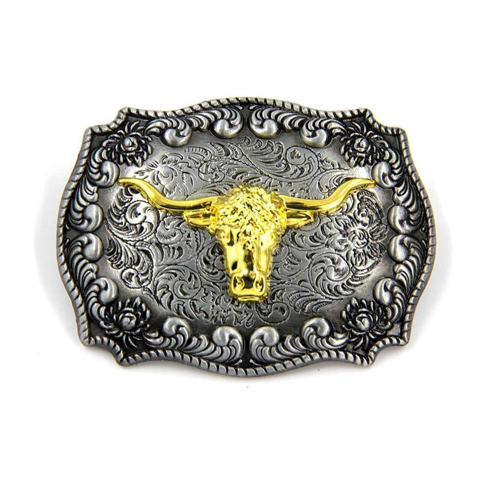 TOPACC Texas Longhorn Bull Buckle Bronze/Two Tone - Gifts for You 'n Me