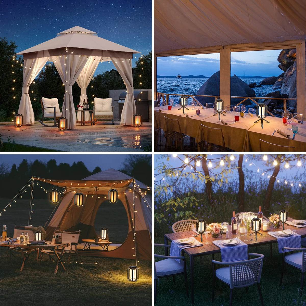 Flickering Firelight Lantern – Weatherproof & Wireless for Outdoors!