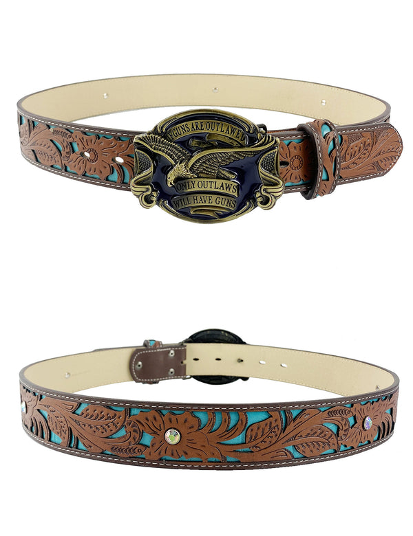 TOPACC Western Turquoise Belts - Eagle Belt Buckle