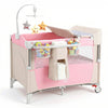 5-in-1 Portable Baby Beside Bassinet with Diaper Changer-Pink