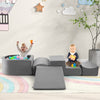 5-Piece Climb and Crawl Playset with Ball Pit for Kids-Gray