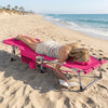 5-position Outdoor Folding Chaise Lounge Chair-Pink