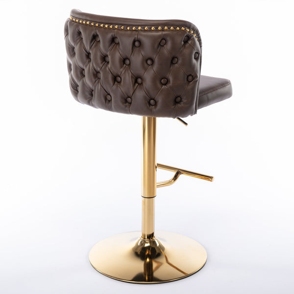 Furniture, Swivel Barstools Adjusatble Seat Height, Modern PU Upholstered Bar Stools