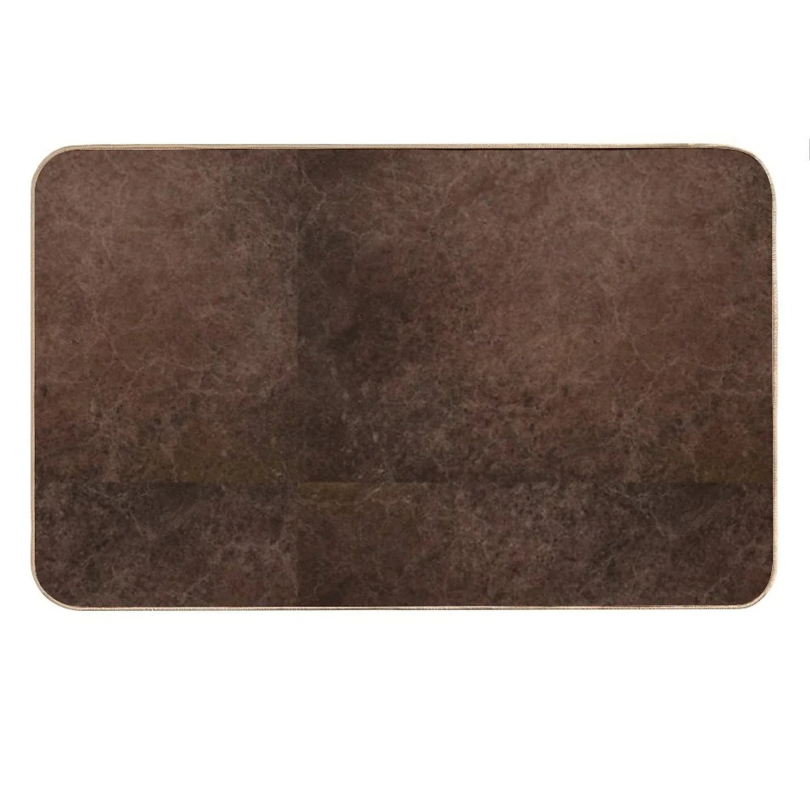 Dark Coffee Grounds Brown Marble Paint Swirl Design Bath Mat