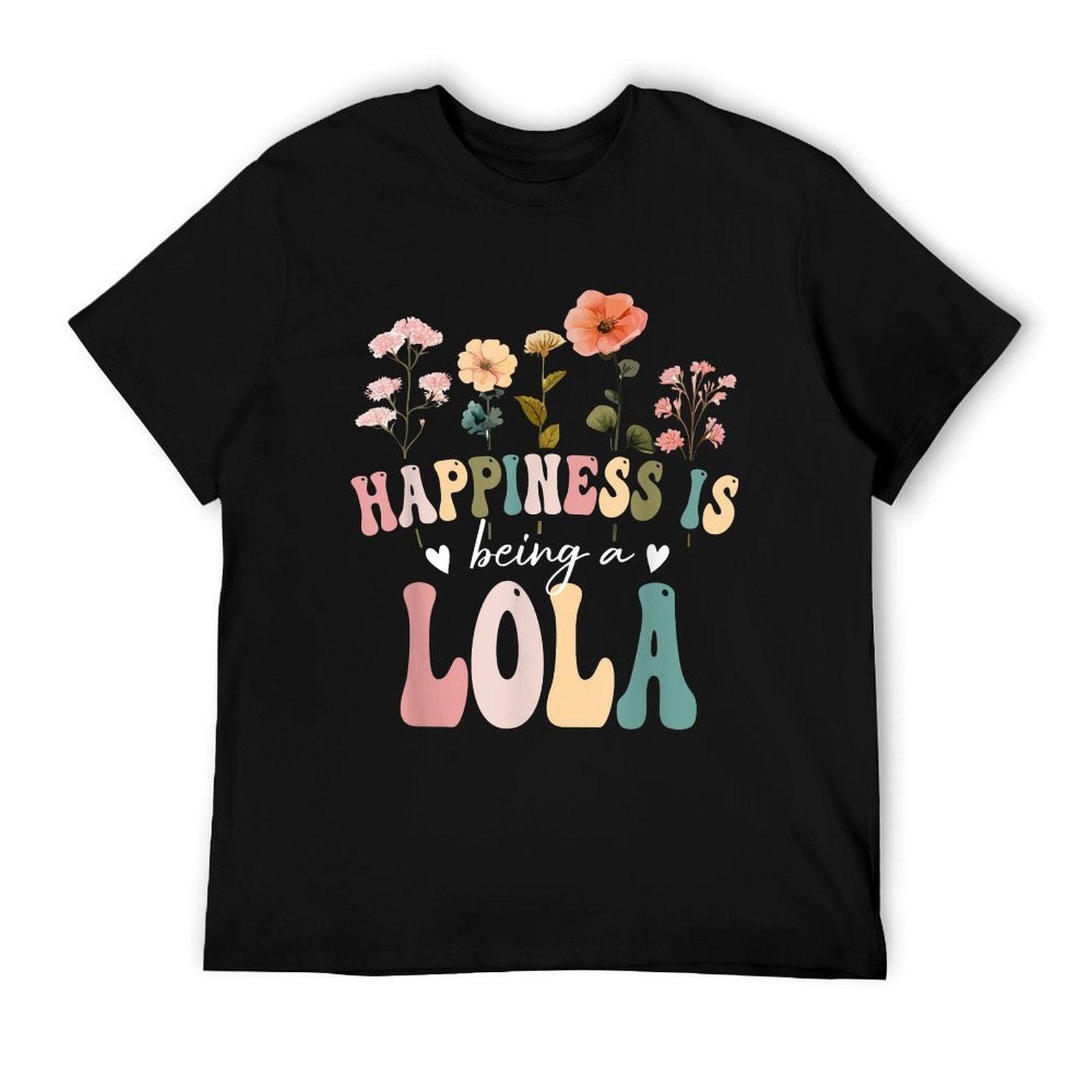 Happiness Is Being A Lola Floral Design Lola Mother's Day T-Shirt