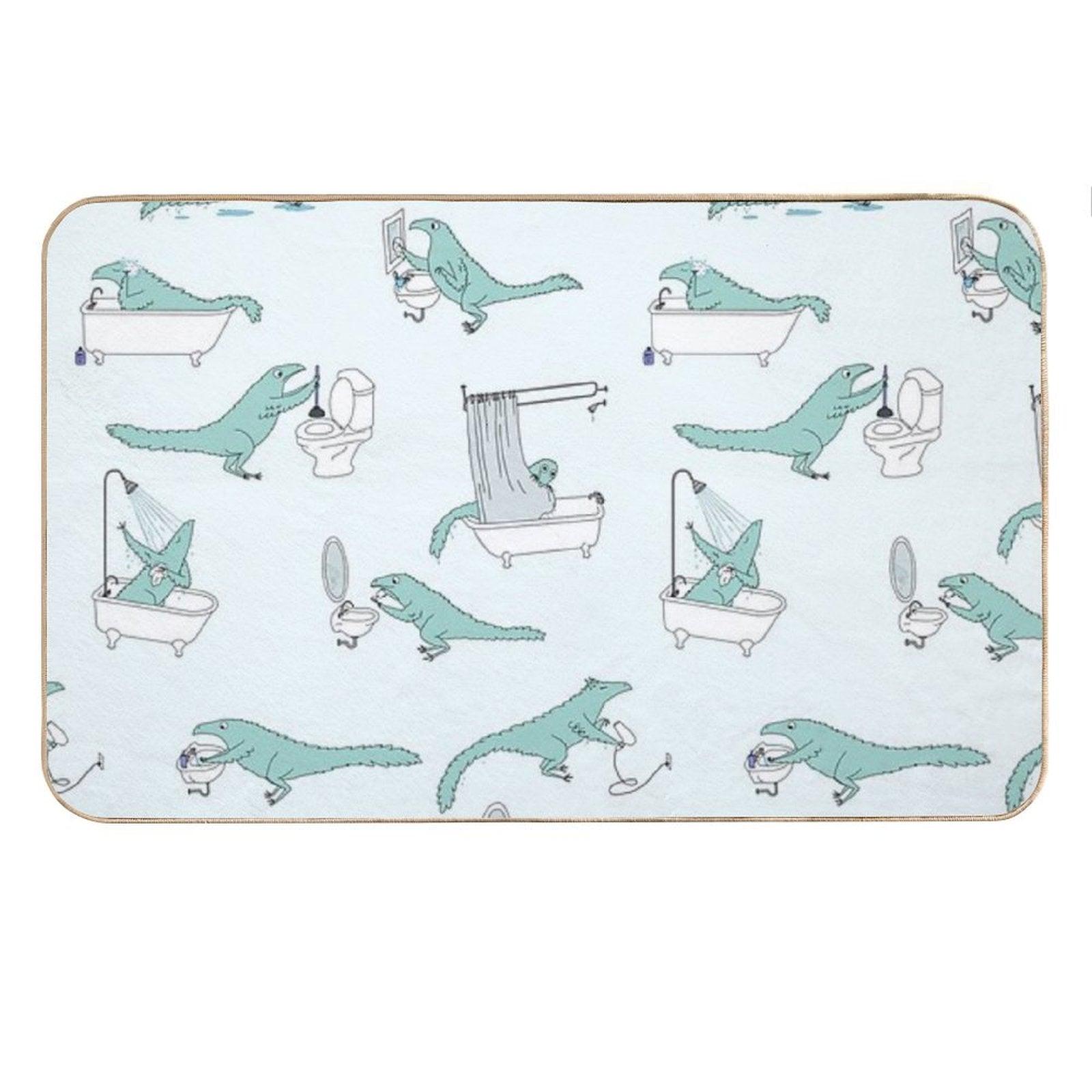 Bathroom Dinosaur Pattern Bath Mat
