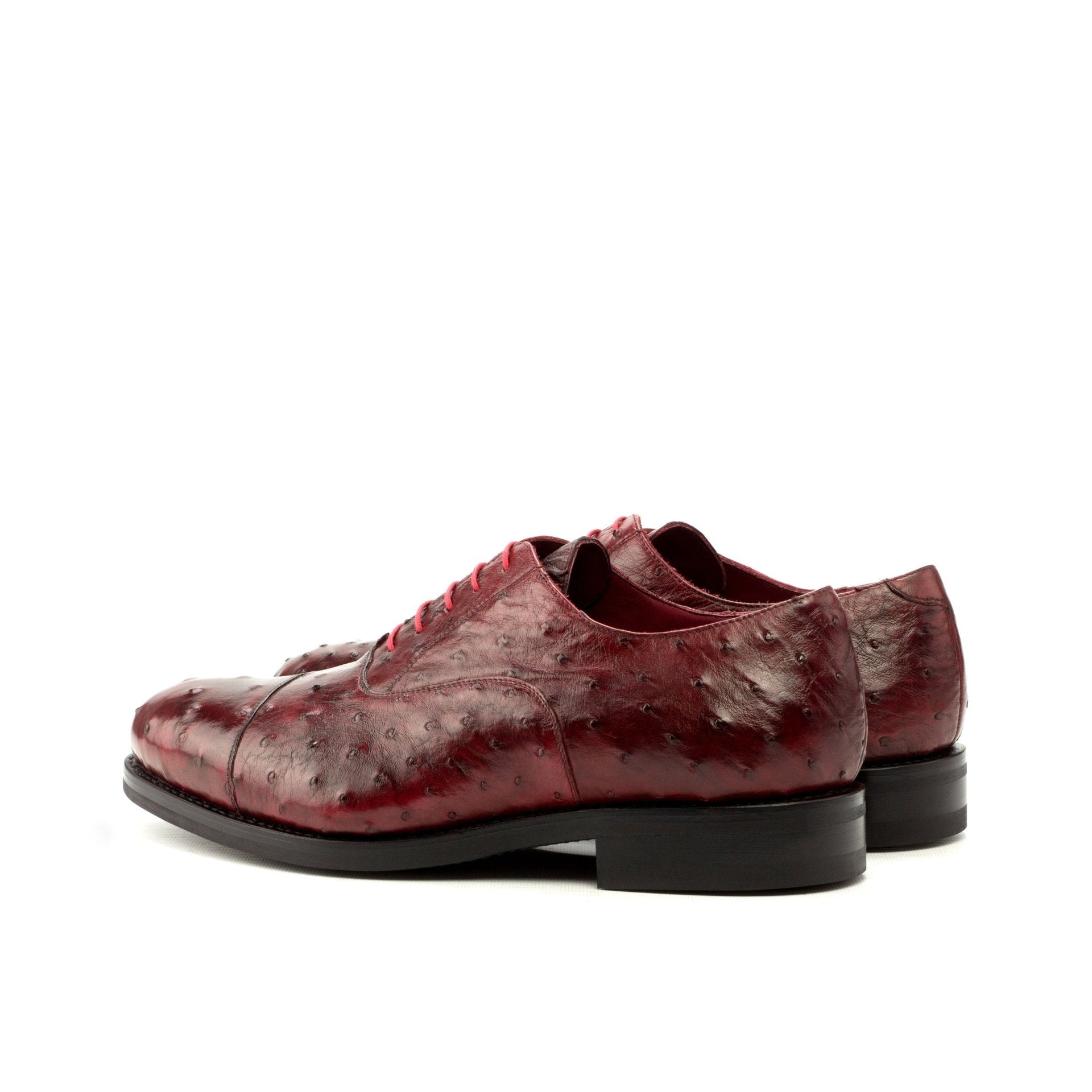 kolan - Ostrich skin leather oxford dress shoes for men