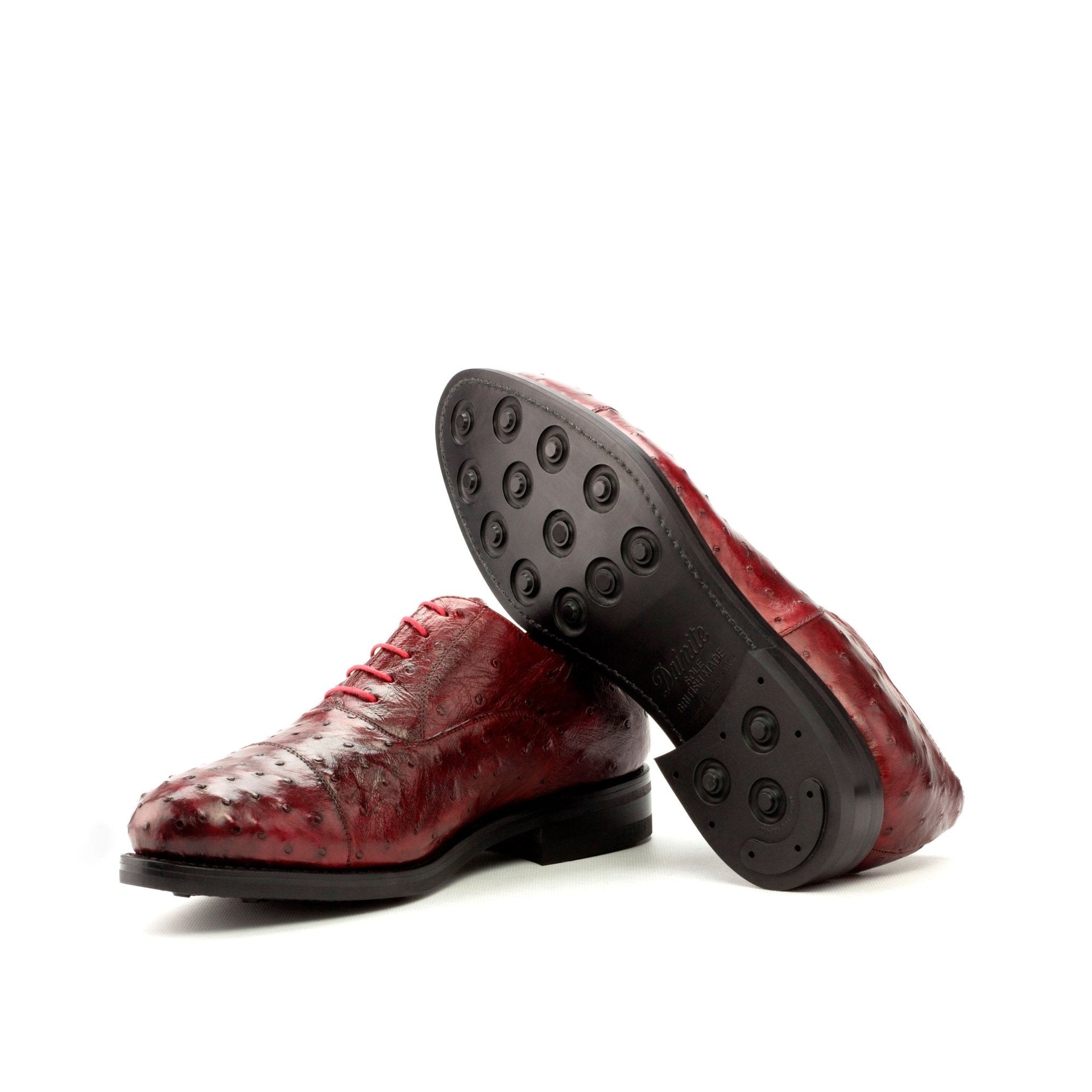 kolan - Ostrich skin leather oxford dress shoes for men