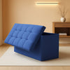 Navy Blue Folding Storage Ottoman Organizer 43Inch