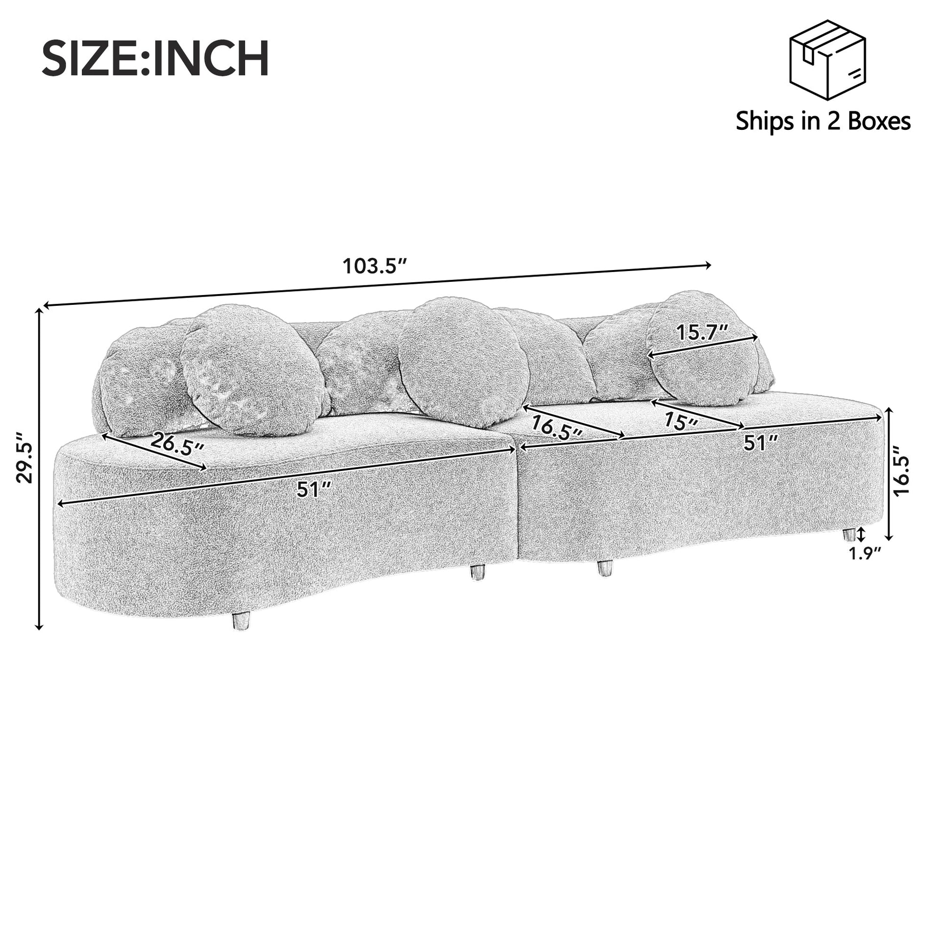 103.5'  Modern Living Room Sofa Lamb Velvet Upholstered Couch Furniture for Home or Office(Old SKU:SG000860AAF),Green