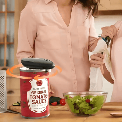 One Touch Electric Can Opener – Automatic Hands-Free Jar & Bottle Opener for Easy Kitchen Use