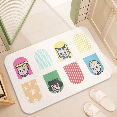 Quick-drying Cartoon Silica Mud Floor Mat