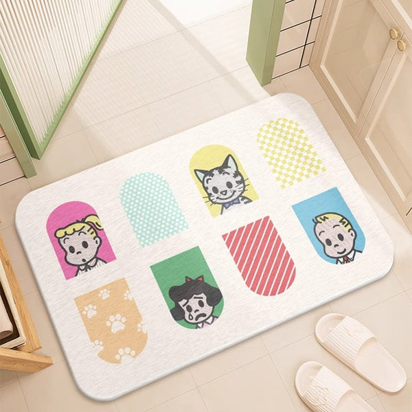 Quick-drying Cartoon Silica Mud Floor Mat