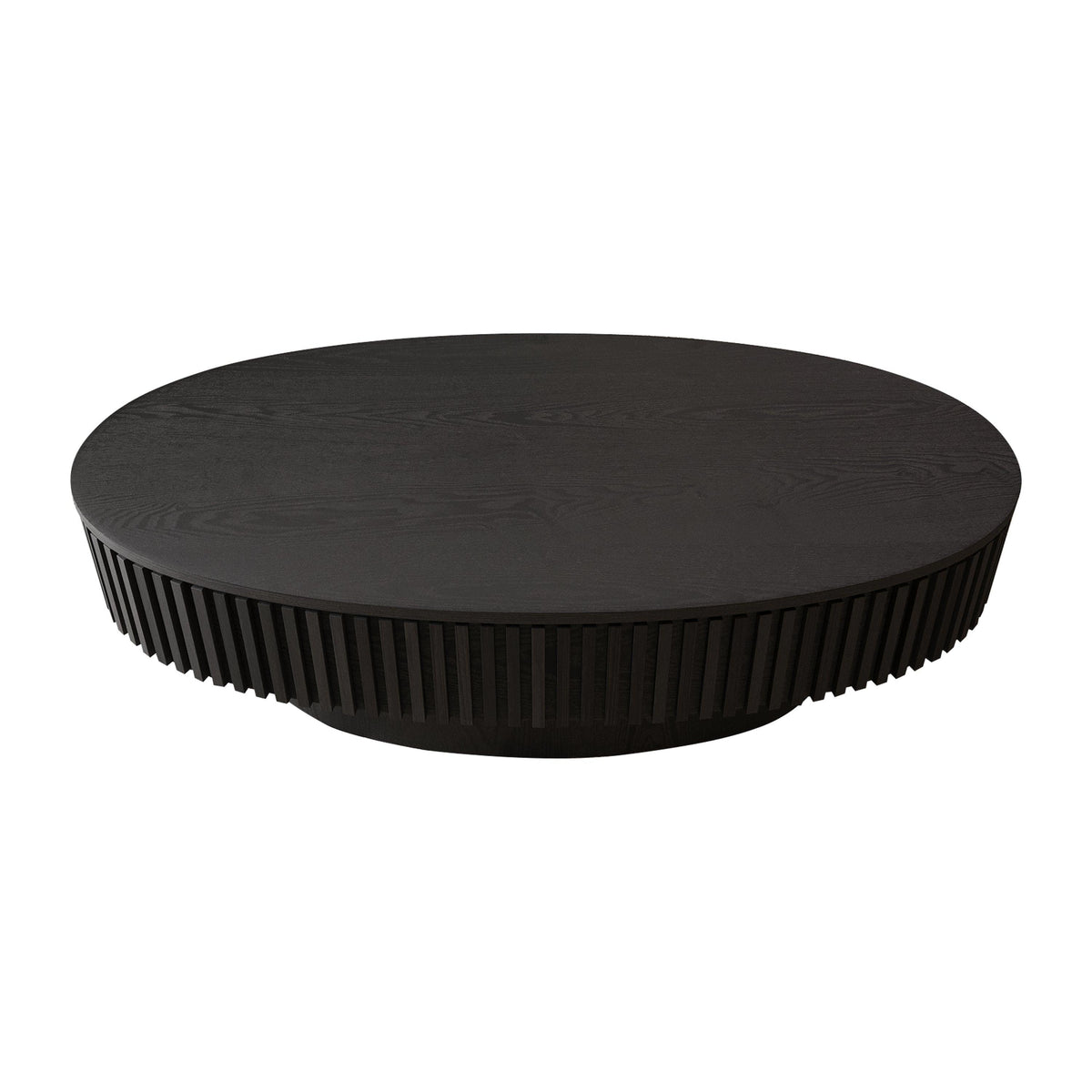 Modern Black Oval Coffee Table with Hidden Storage