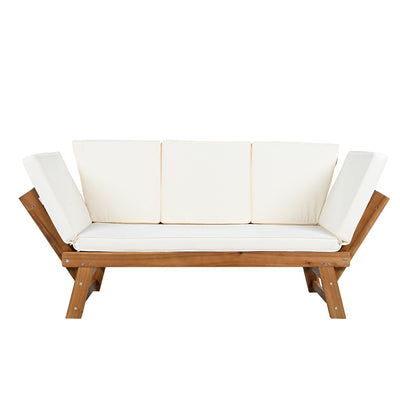 Outdoor Adjustable Patio Wooden Daybed Sofa