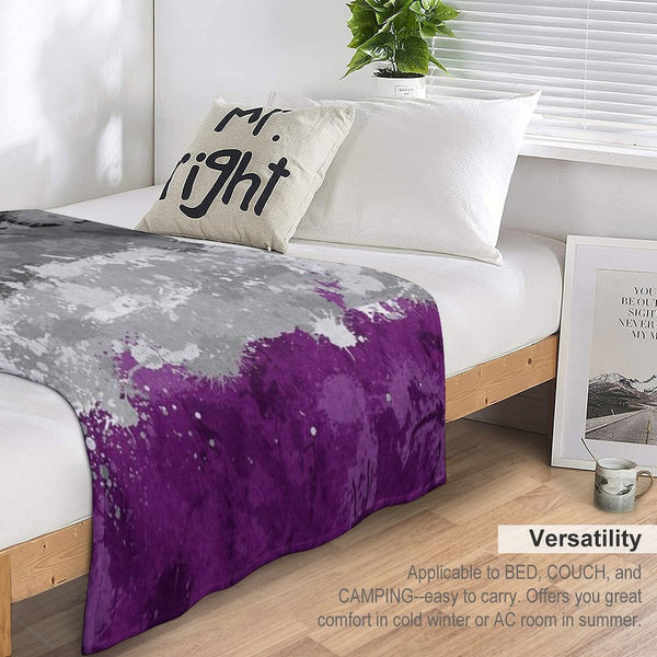 Abstract Paint Splatter Asexual Pride Flag Pattern Versatility Throw Blanket
