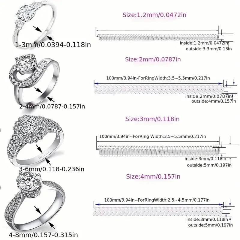 4-Piece Set: Invisible Silicone Ring Size Adjusters – Unisex, Flexible, Minimalist