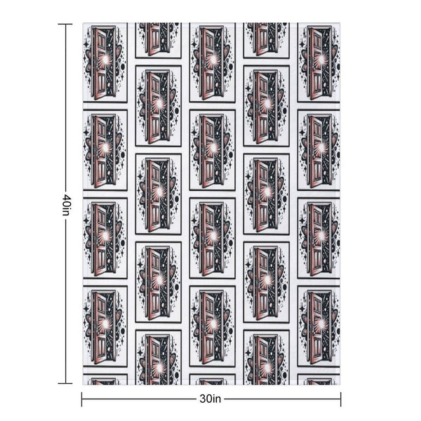 Planetary Cosmic Space Doorway Flash Tattoo Art Design Versatility Throw Blanket