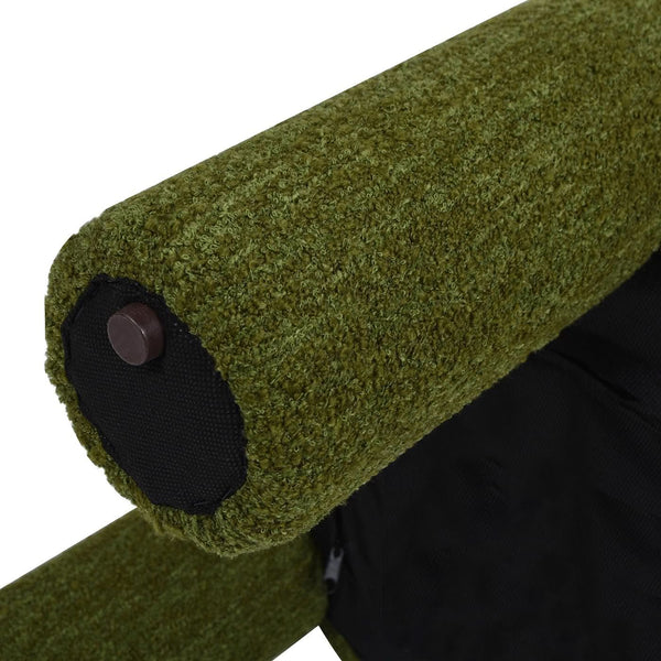 Hugo Twenty Point FiveInch Rounded Moss Green Ottoman