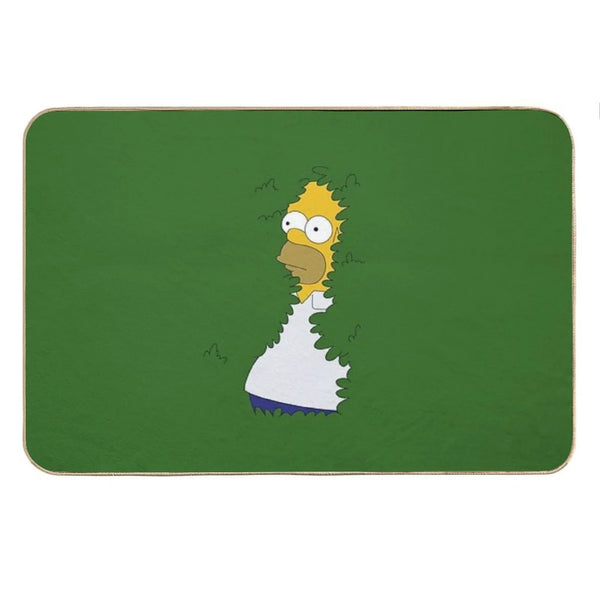 Homer In The Bushes Bath Mat