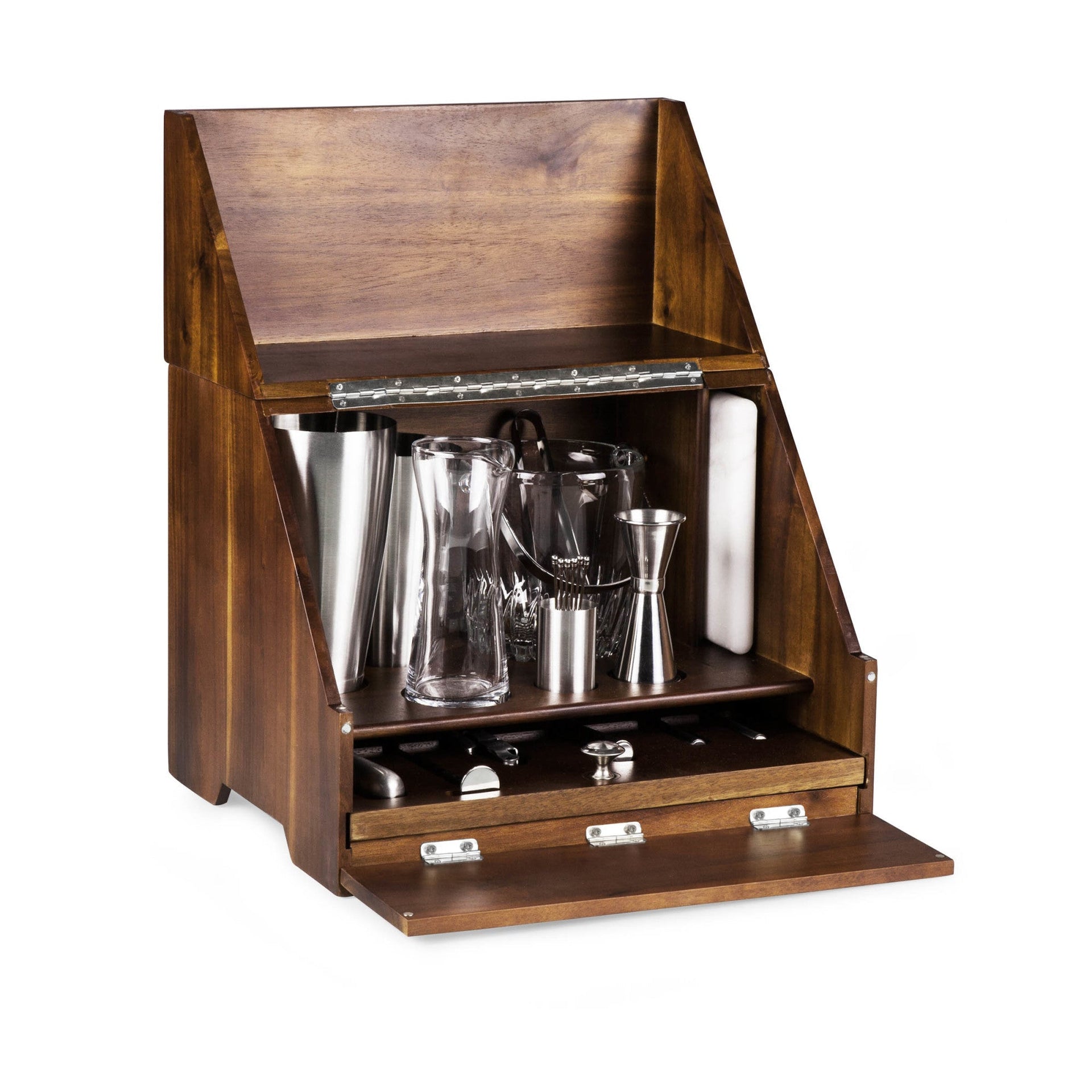 Madison Acacia Tabletop Bar Set Picnic Time Family of Brands