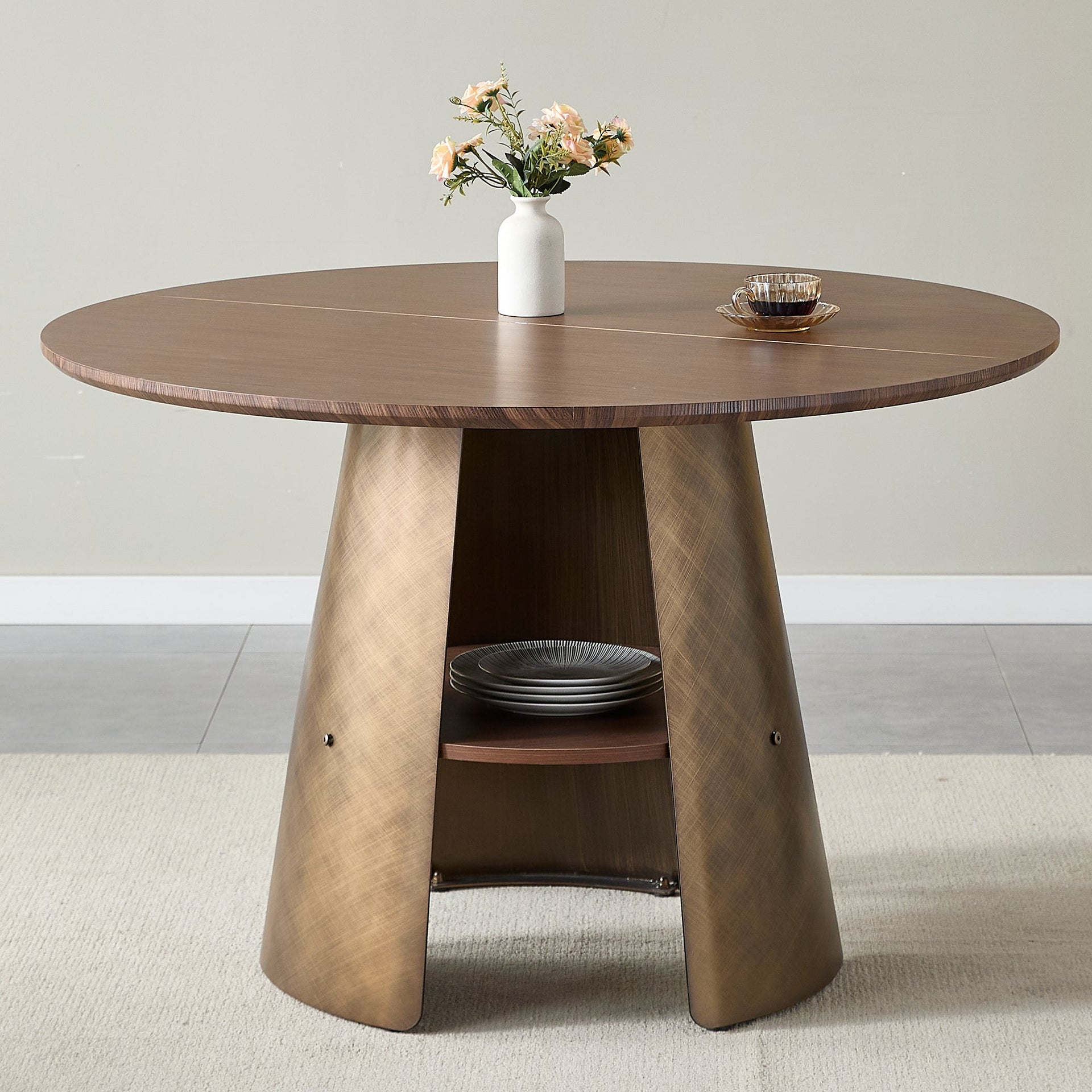 47.25 Inch  Retro Style Round Dining Table
