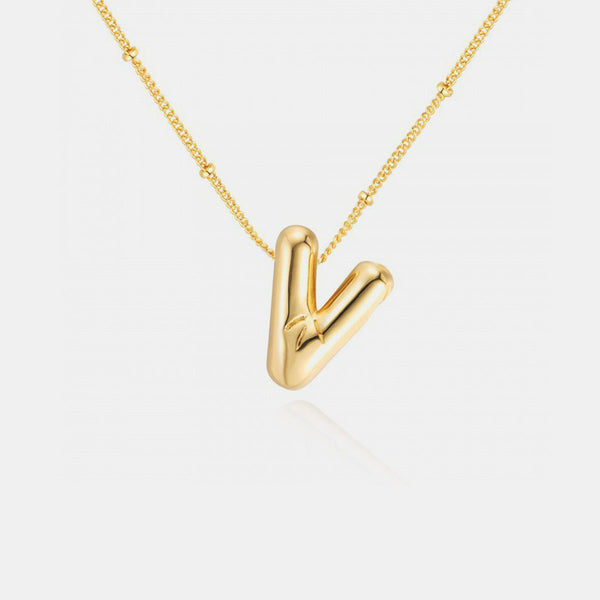 Gold Initial Letter Pendant Necklace