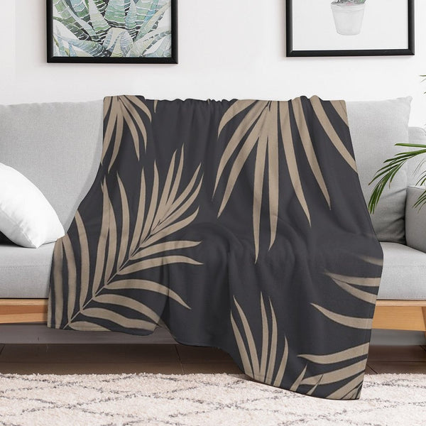 Palm Leaves Pattern Sepia Vibes #2 #tropical #decor #art Plush Throw Blanket