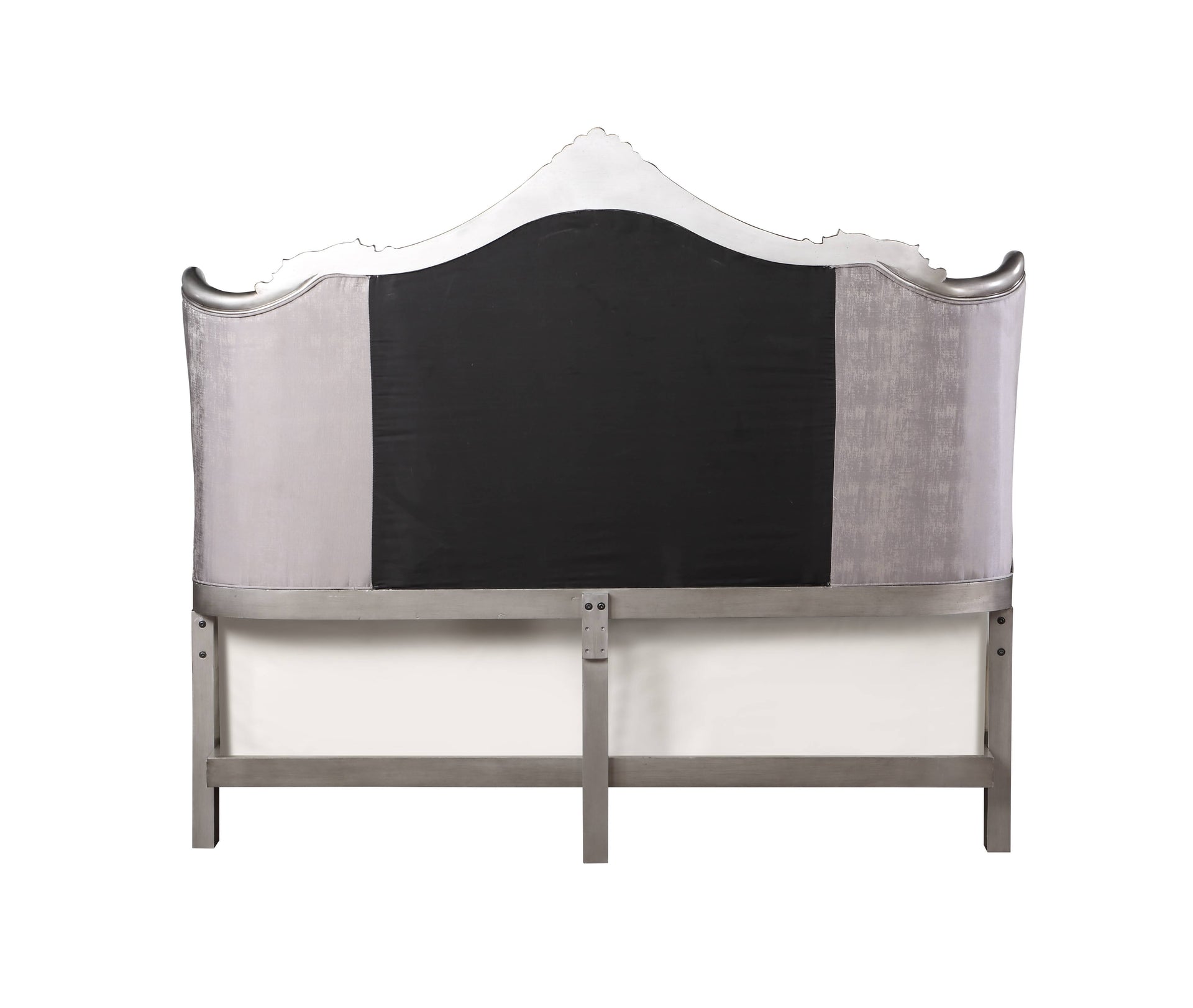 Ariadne Velvet & Antique Platinum Finish Eastern King Bed