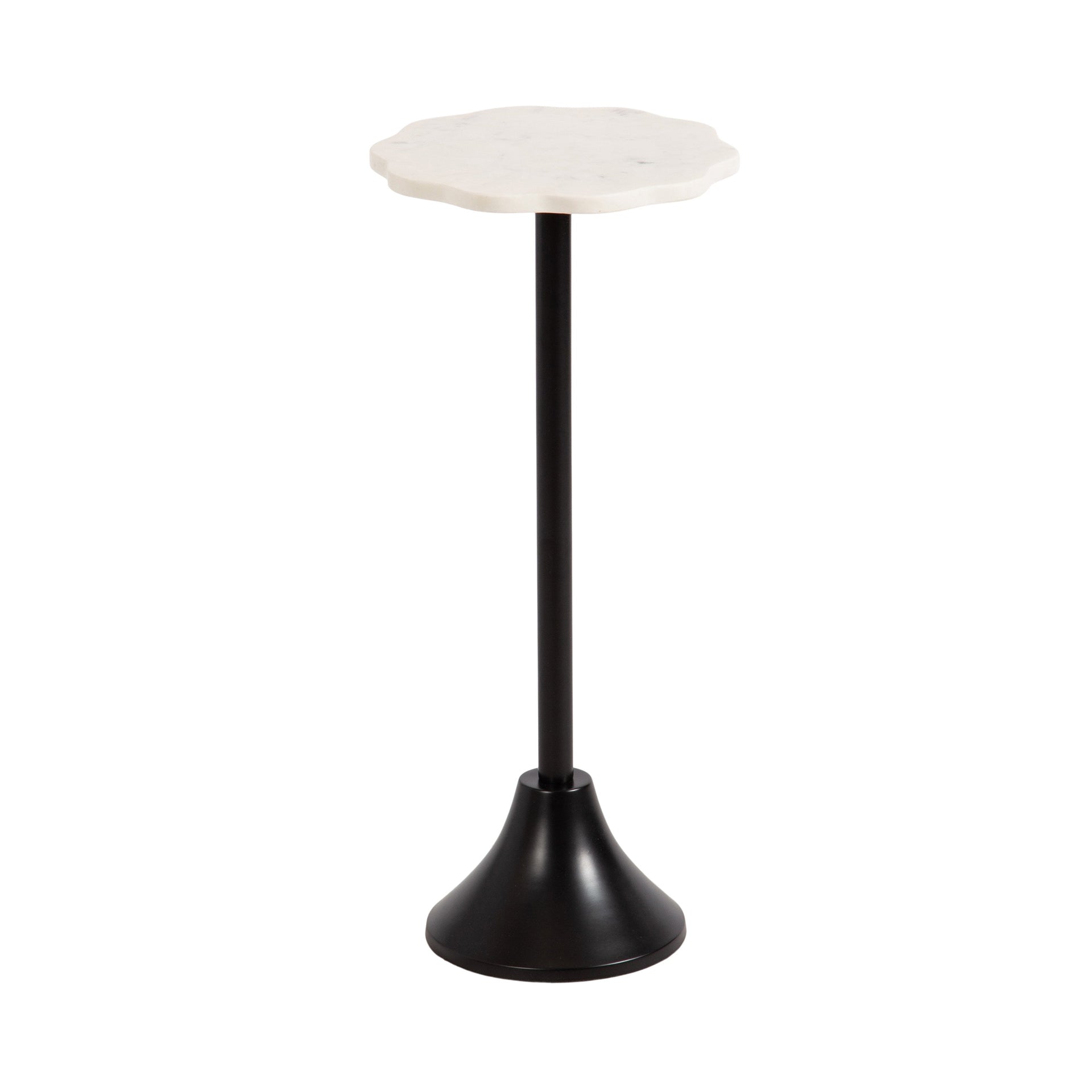 Sanzo Scalloped Marble and Metal Table