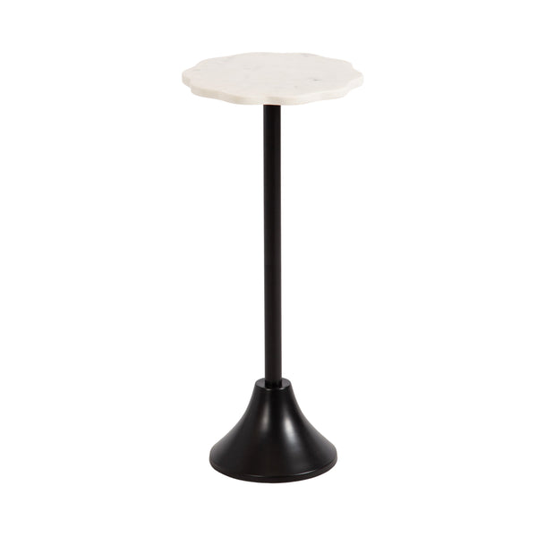 Sanzo Scalloped Marble and Metal Table