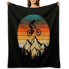 Mountainbike Downhill Retro Vintage Gift Throw Blanket