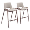 Desi Counter Stool (Set of 2) Beige & Walnut