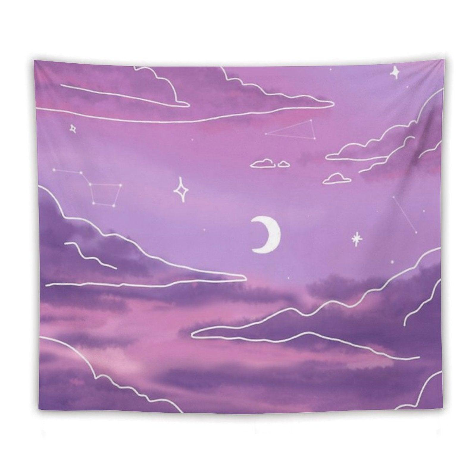 Purple Sunset View Tapestry